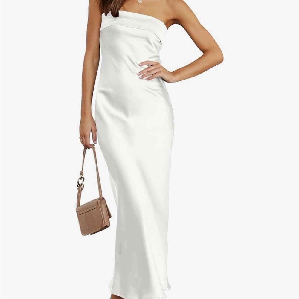 Elegant Strapless White Dress